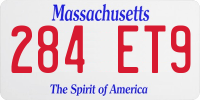 MA license plate 284ET9