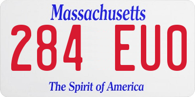 MA license plate 284EU0