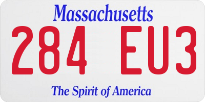 MA license plate 284EU3