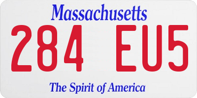 MA license plate 284EU5