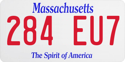 MA license plate 284EU7