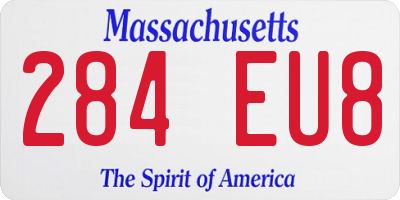 MA license plate 284EU8