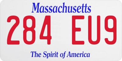 MA license plate 284EU9
