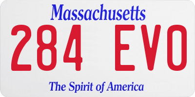 MA license plate 284EV0