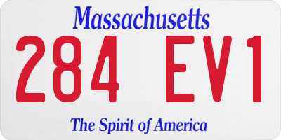 MA license plate 284EV1