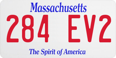 MA license plate 284EV2