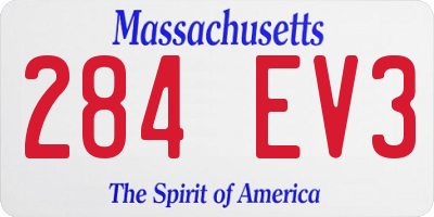 MA license plate 284EV3
