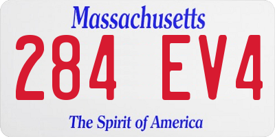 MA license plate 284EV4