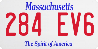 MA license plate 284EV6