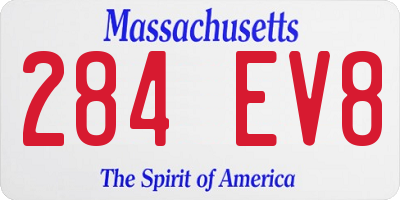 MA license plate 284EV8