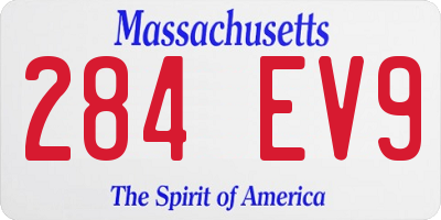 MA license plate 284EV9