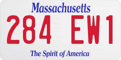 MA license plate 284EW1
