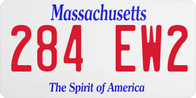 MA license plate 284EW2