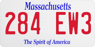 MA license plate 284EW3