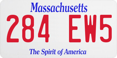 MA license plate 284EW5