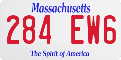 MA license plate 284EW6