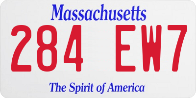 MA license plate 284EW7