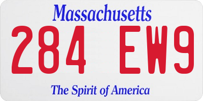 MA license plate 284EW9