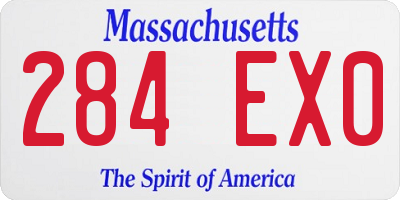 MA license plate 284EX0