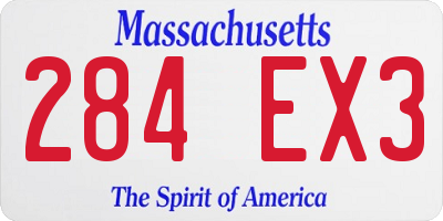 MA license plate 284EX3