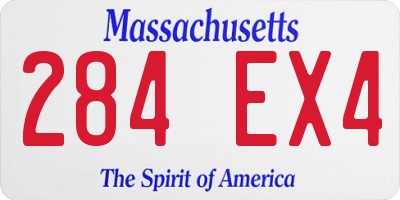 MA license plate 284EX4