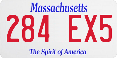 MA license plate 284EX5