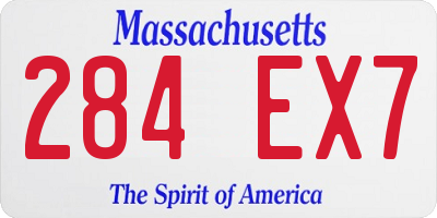 MA license plate 284EX7