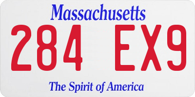 MA license plate 284EX9