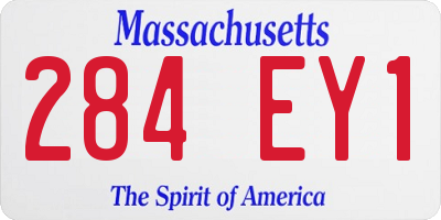 MA license plate 284EY1