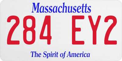 MA license plate 284EY2