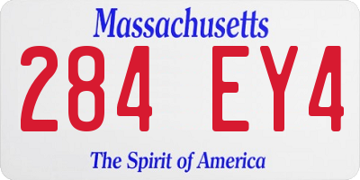 MA license plate 284EY4