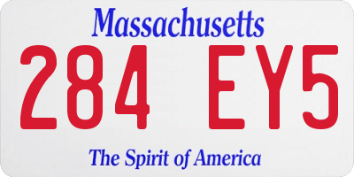 MA license plate 284EY5