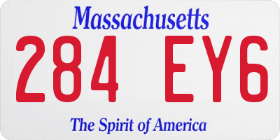 MA license plate 284EY6