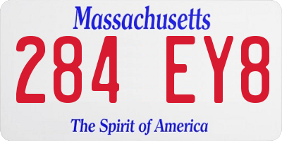 MA license plate 284EY8