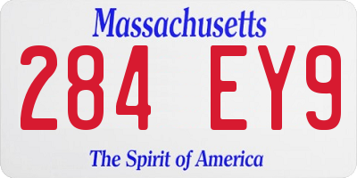 MA license plate 284EY9