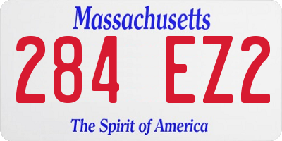 MA license plate 284EZ2