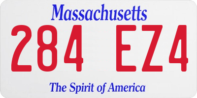 MA license plate 284EZ4