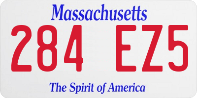 MA license plate 284EZ5