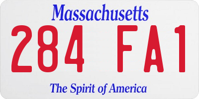 MA license plate 284FA1