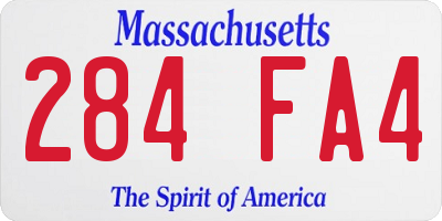 MA license plate 284FA4