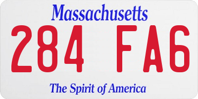 MA license plate 284FA6
