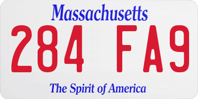 MA license plate 284FA9