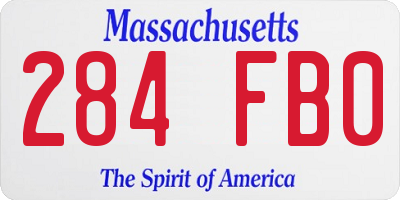 MA license plate 284FB0