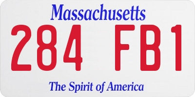 MA license plate 284FB1
