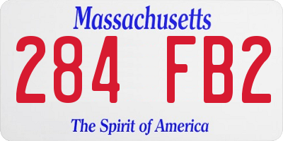 MA license plate 284FB2