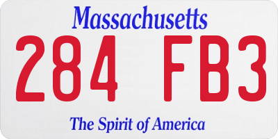 MA license plate 284FB3