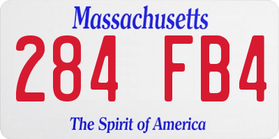 MA license plate 284FB4
