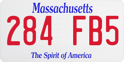 MA license plate 284FB5