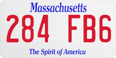 MA license plate 284FB6