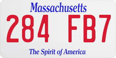 MA license plate 284FB7
